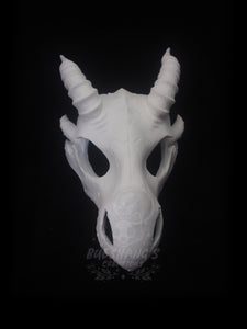 Dragon Skull Mask - Half - Unpainted Blank