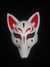 Load image into Gallery viewer, AVAILABLE NOW - Kitsune Fox Mask (Black &amp; Red)