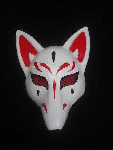 AVAILABLE NOW - Kitsune Fox Mask (Black & Red)