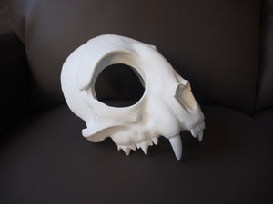 Cat Skull Mask - Half - Unpainted Blank